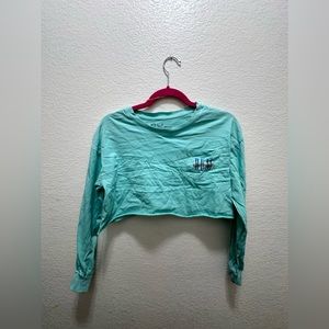 Retro B.U.M equipment cropped long sleeve shirt